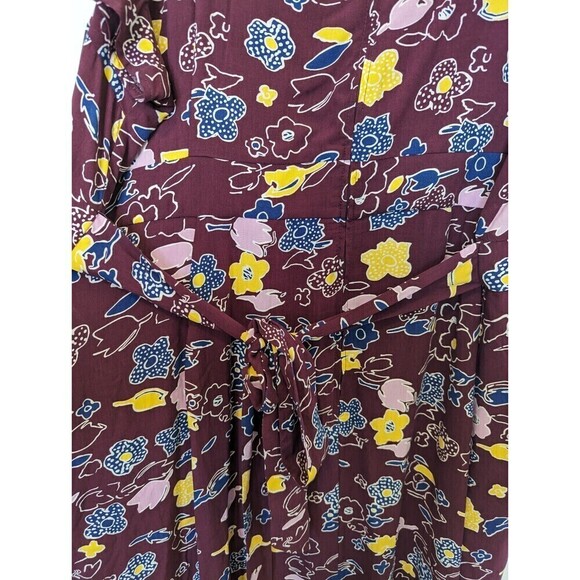 MODCLOTH Gallery Flattery Dress Womens Plus Size 4X Burgandy Floral Maxi Wedding - Picture 9 of 15